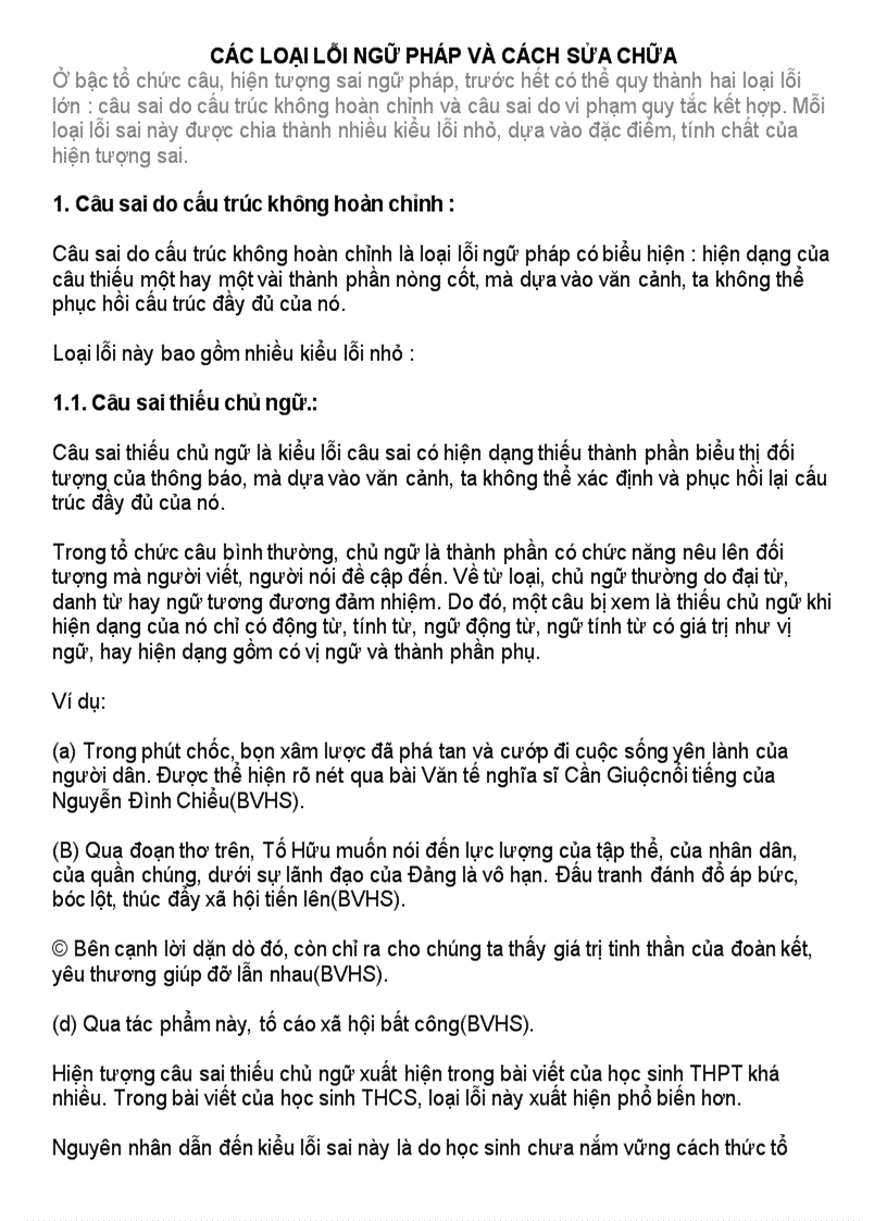 image for page Lỗi ngữ pháp và cách khắc phục