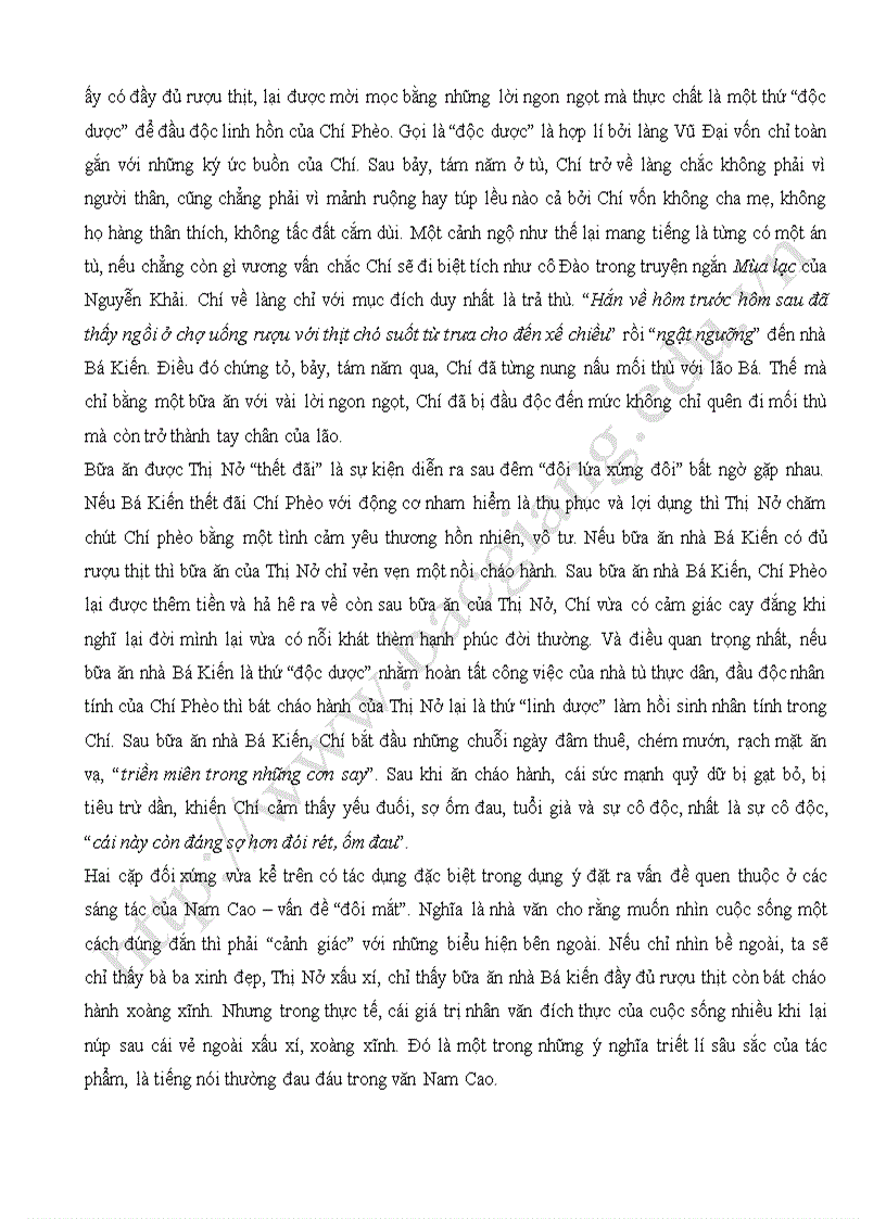image for page Nhân vật Thị Nở trong truyện ngắn Chí Phèo của Nam Cao Từ góc nhìn văn hóa