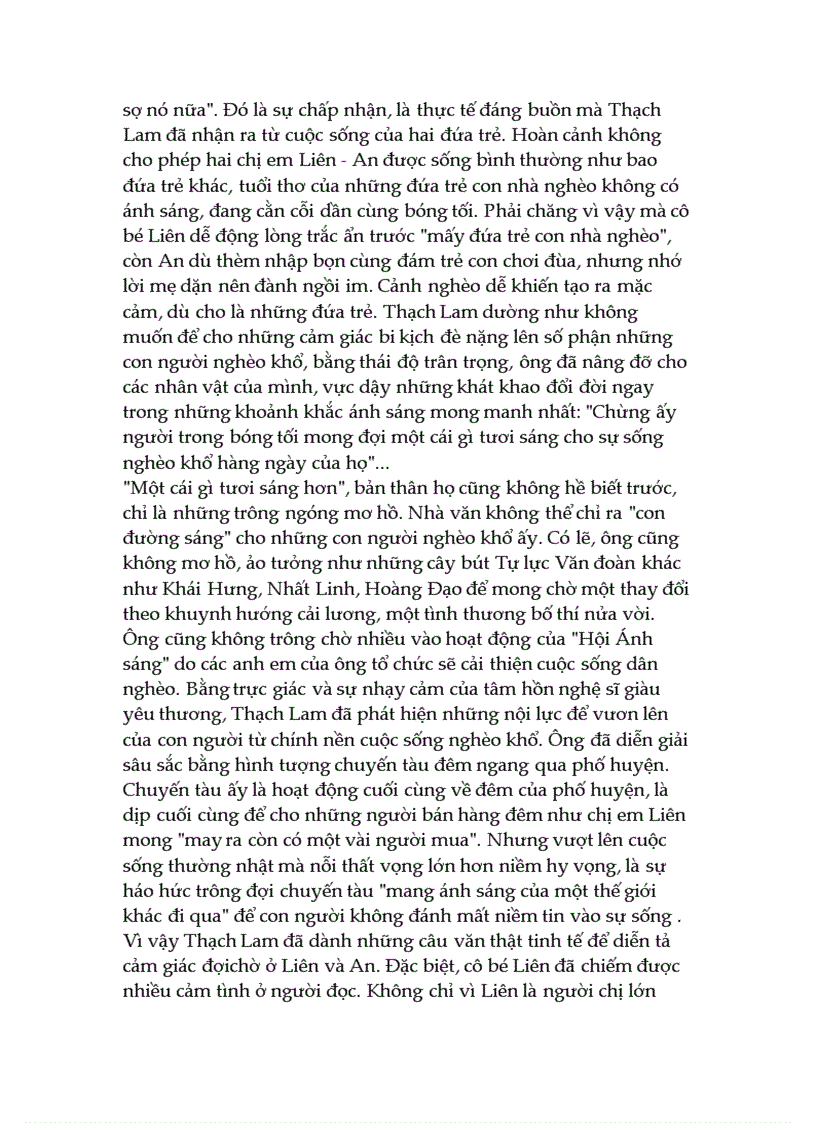 image for page Phân tích tâm trạng nhân vật Liên trong không gian phố huyện Hai đứa trẻ Thạch Lam