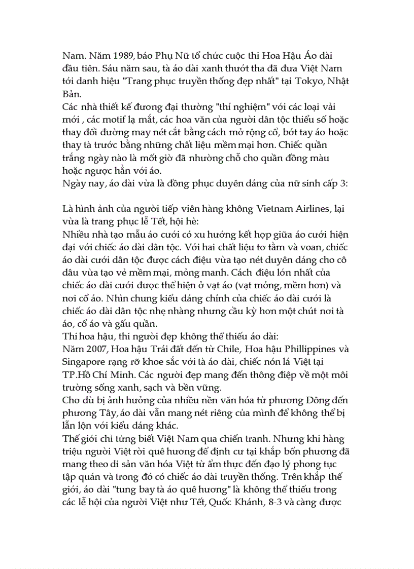 image for page Thuyết minh về chiếc áo dài