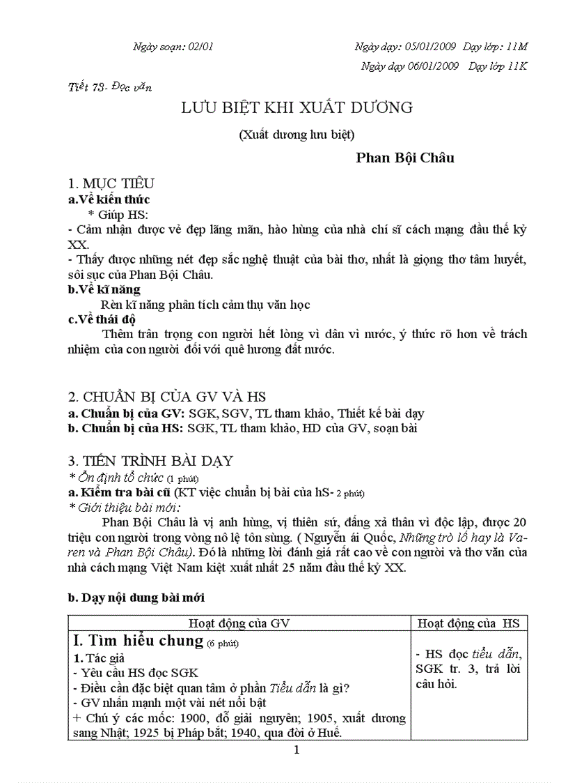 image for page Tiết 73 Lưu biệt khi xuất dương soạn theo mẫu mới trao đổi thống nhất