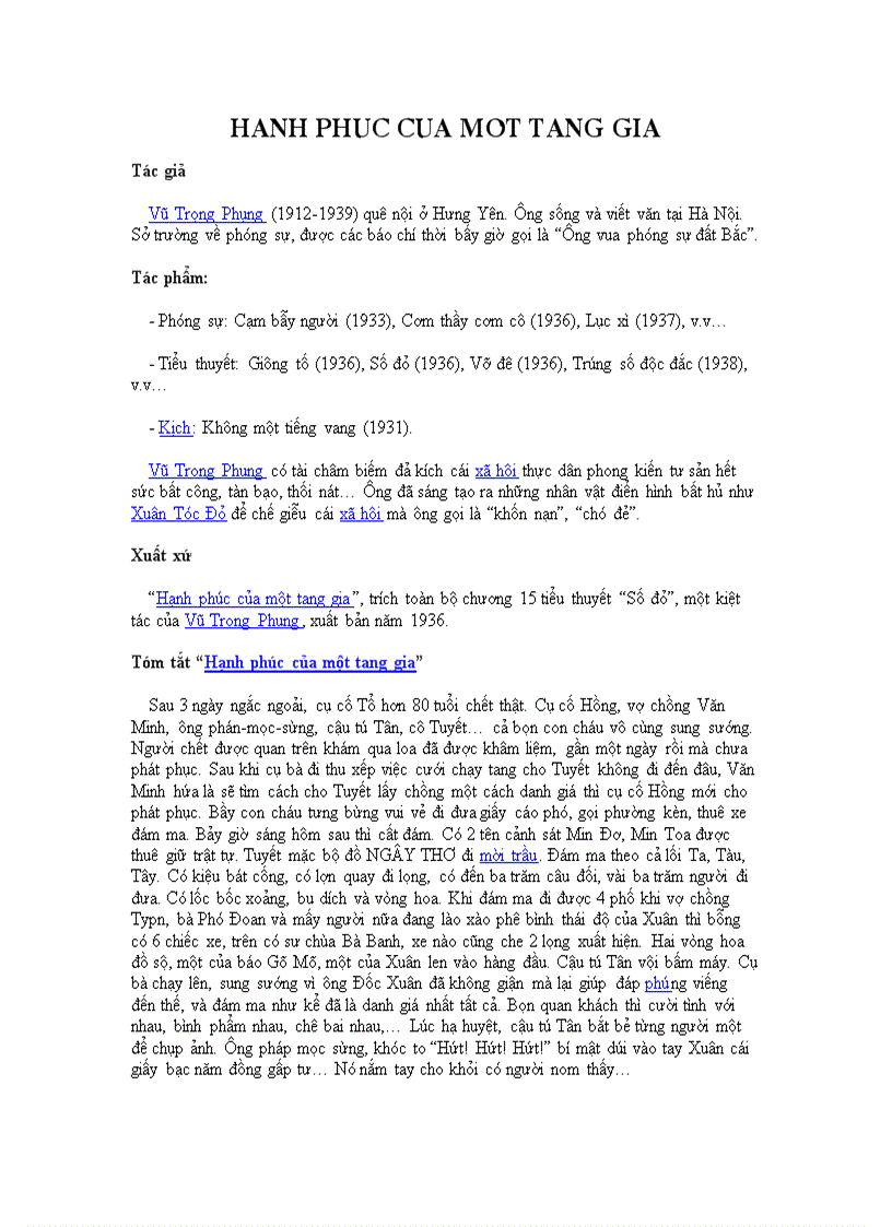 image for page Tìm hiểu về bài hạnh phúc của một tang gia