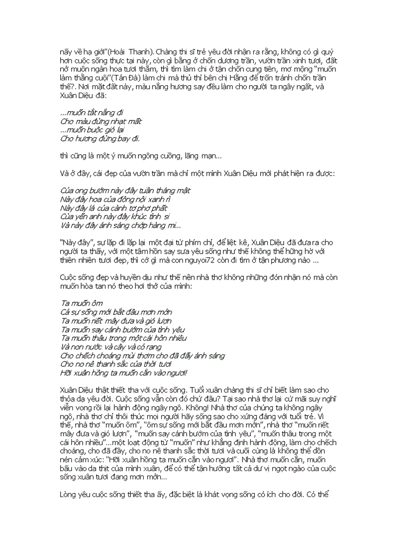 Toi đa Trot Yeu Hồn Thơ Xuan Diệu