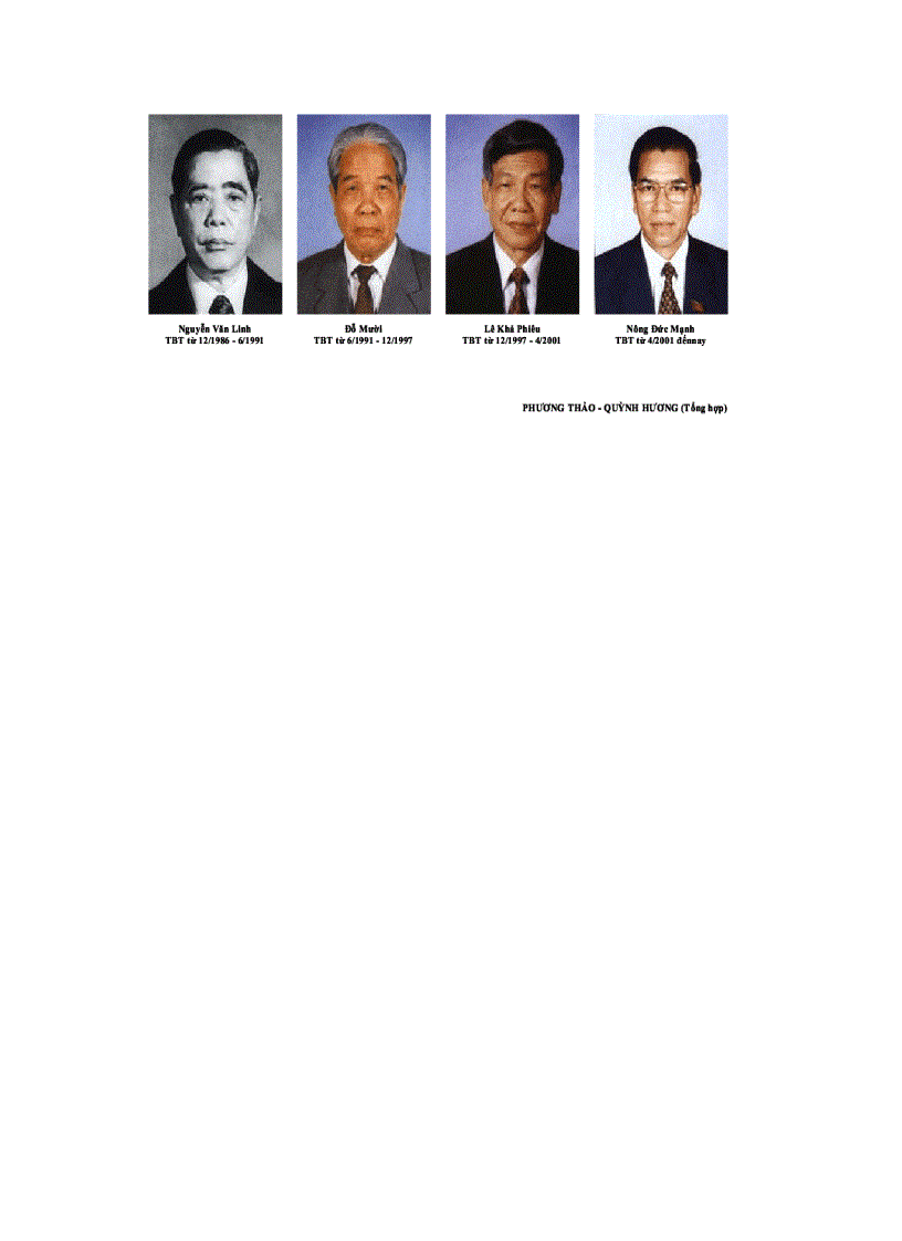 image for page Tong Bi thu qua cac thoi ki