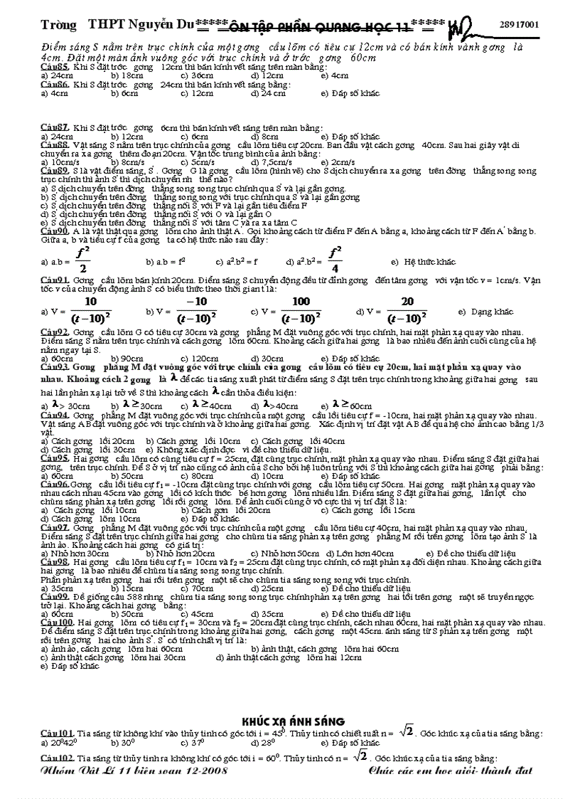 image for page Trac Nghiem Quang Hinh Hoc 11