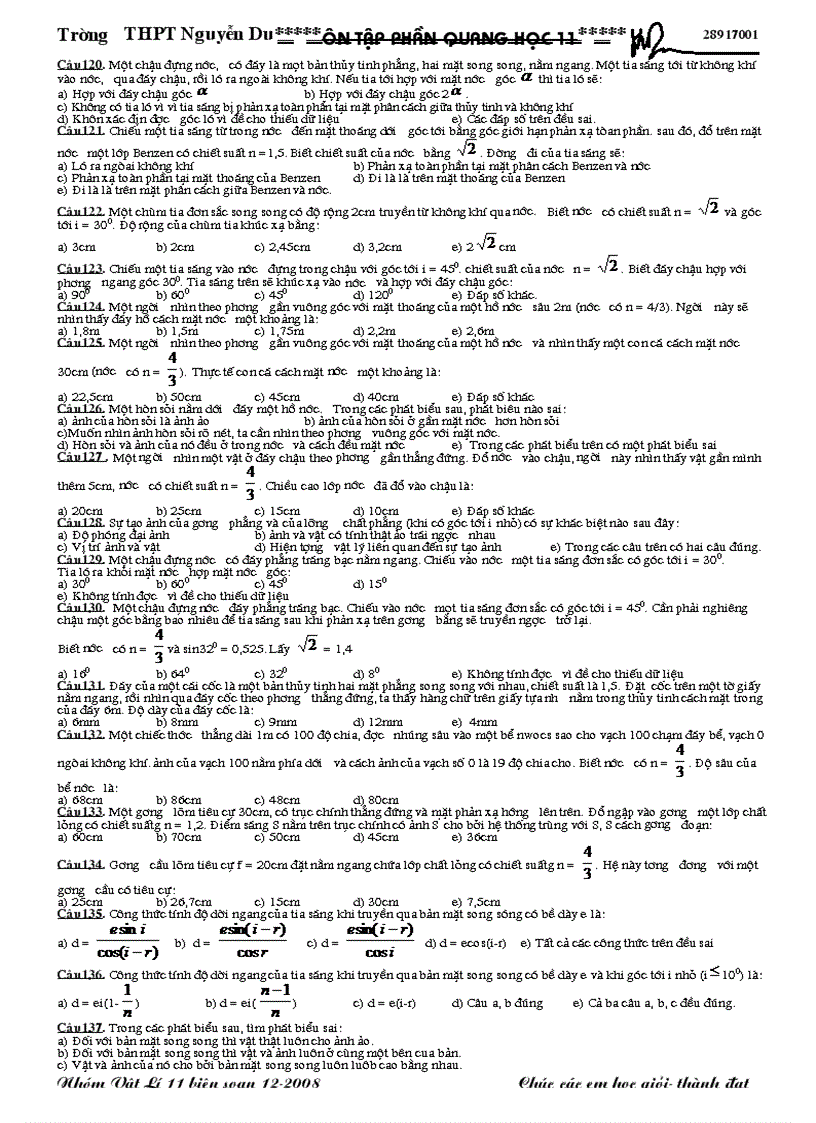 image for page Trac Nghiem Quang Hinh Hoc 11