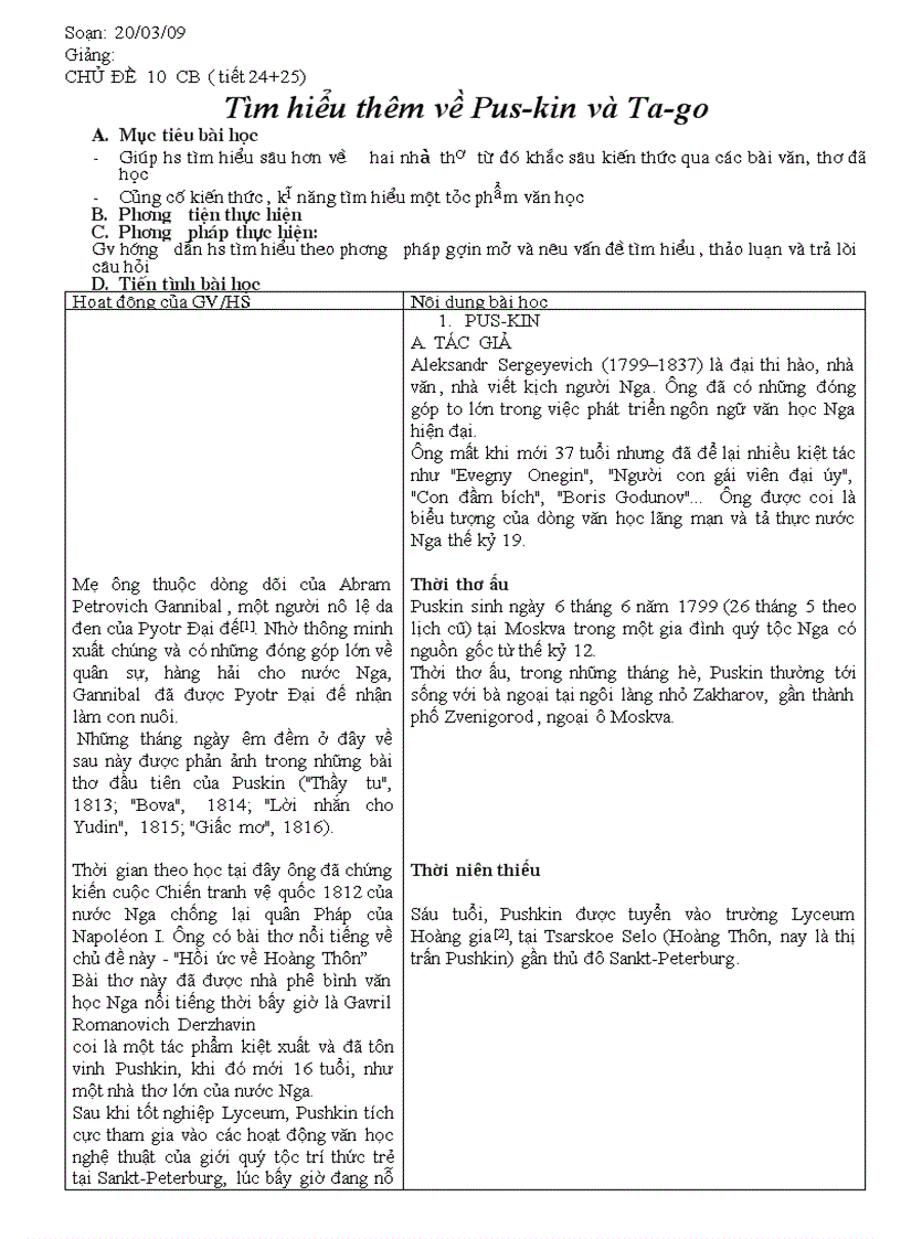 image for page Tự chọn 11 CB Tìm hiểu thêm PUS KIN và TA GO