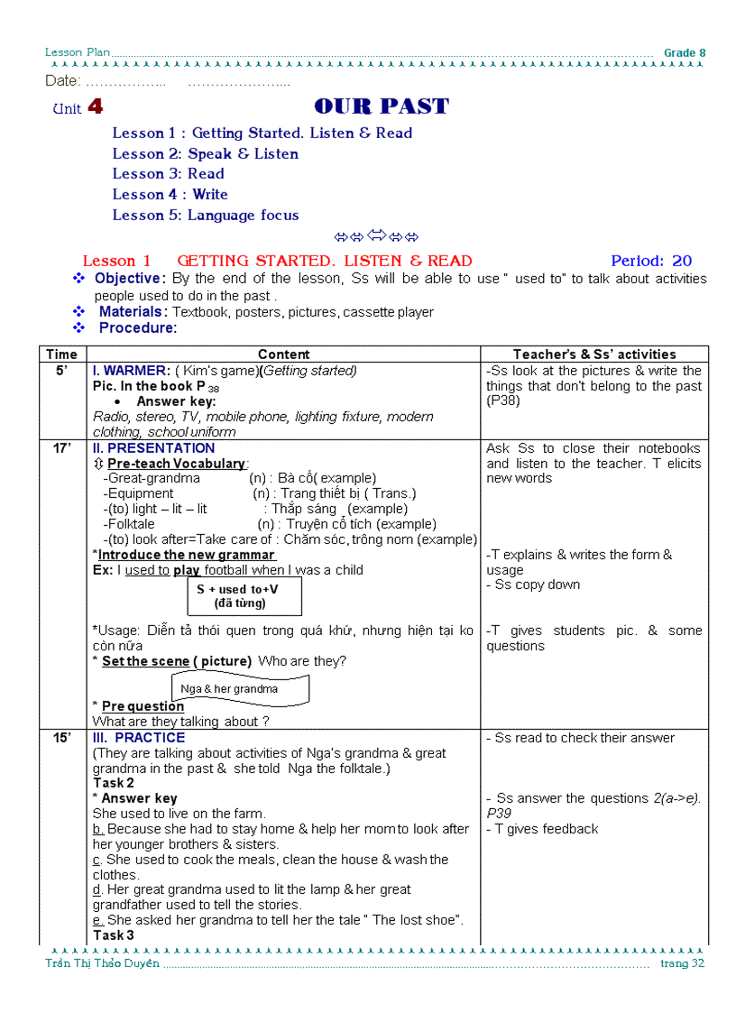 image for page Unit 4 OUR PAST full 3 cột