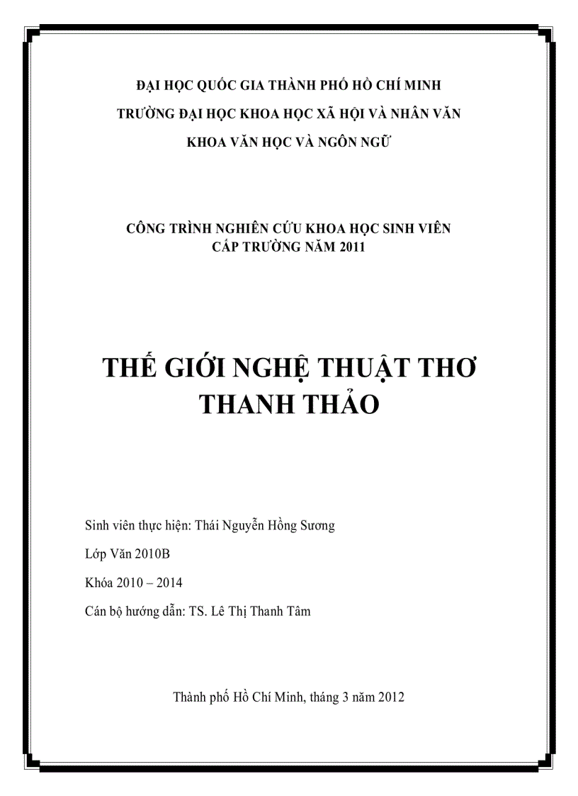 image for page 1 Luậnvăn tuyệt đỉnh về thơ ThanhThảo