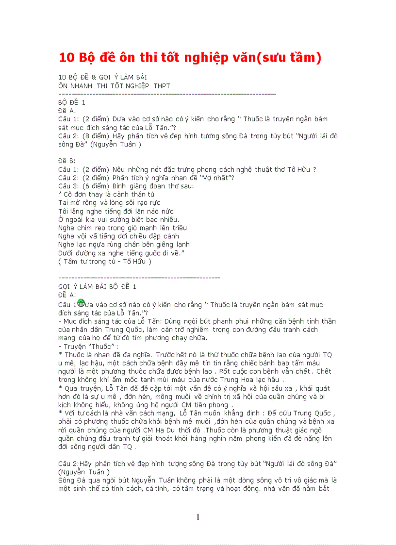 image for page 10 Bộ đề ôn thi Tốt nghiệp THPT Hay