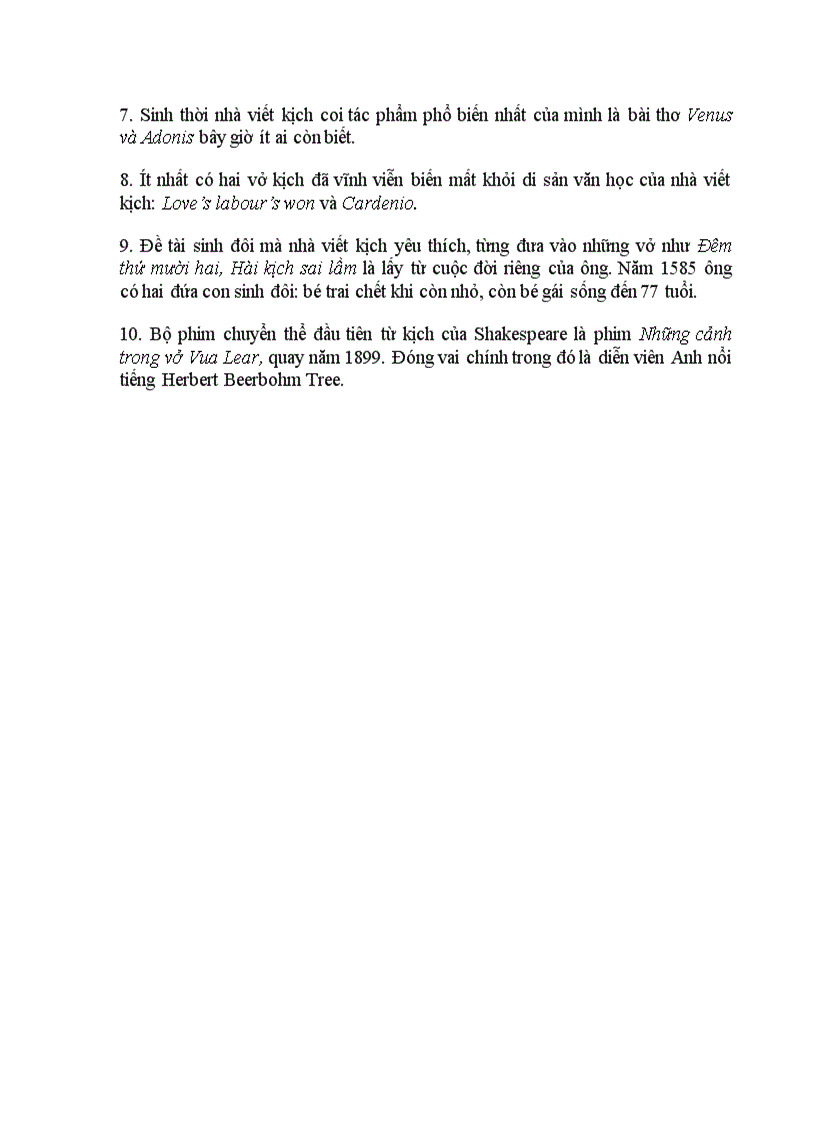 image for page 10 sự kiện ít biết về cuộc đời W Shakespeare