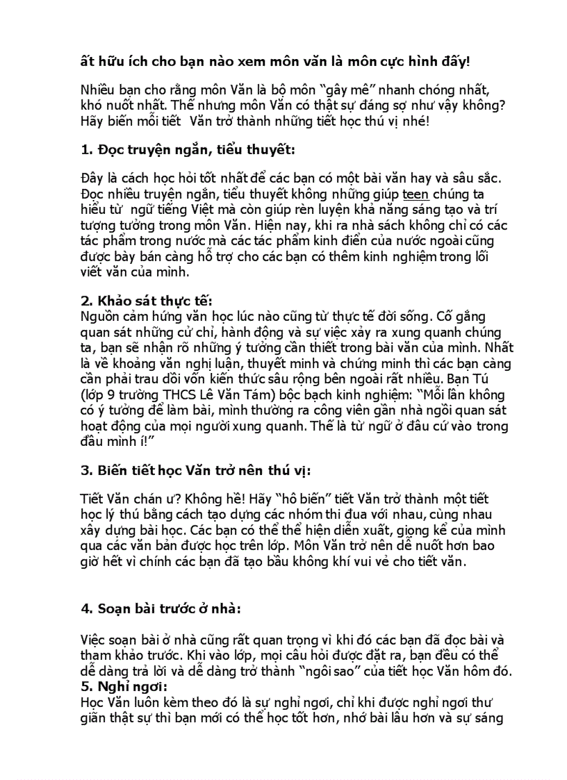 image for page 6 bước để học tốt môn văn