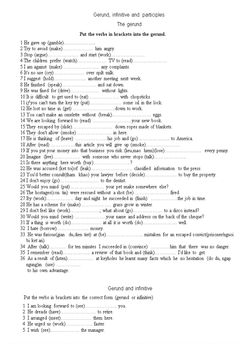 image for page Bai tap ve danh dong tu