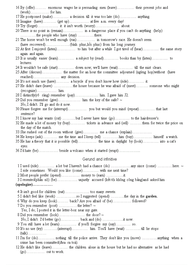 image for page Bai tap ve danh dong tu