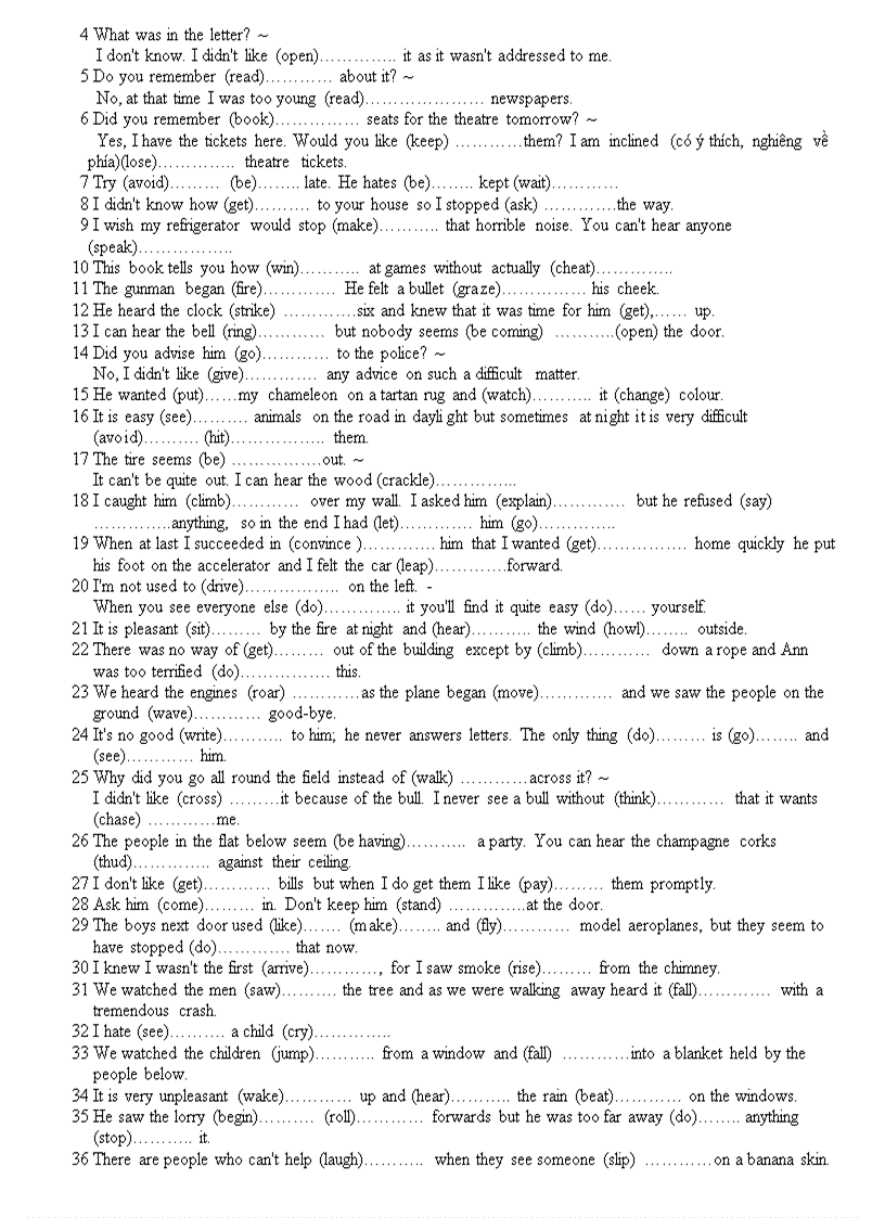 image for page Bai tap ve danh dong tu