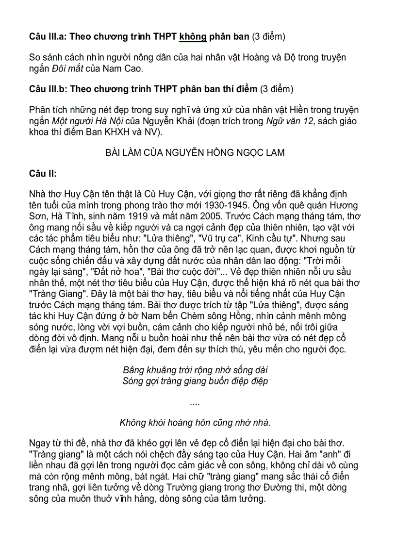 image for page Bài Văn 9 5d khối D LTDH