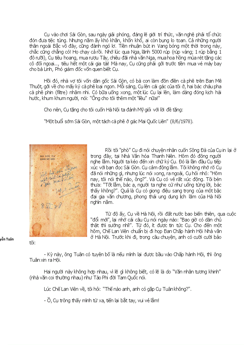 image for page Các bài viết nhân kỉ niệm 100 ngày sinh Nguyễn Tuân