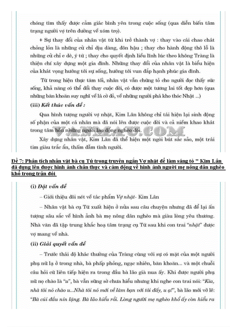 image for page Các đề văn cho tp Vợ nhặt Kim Lân