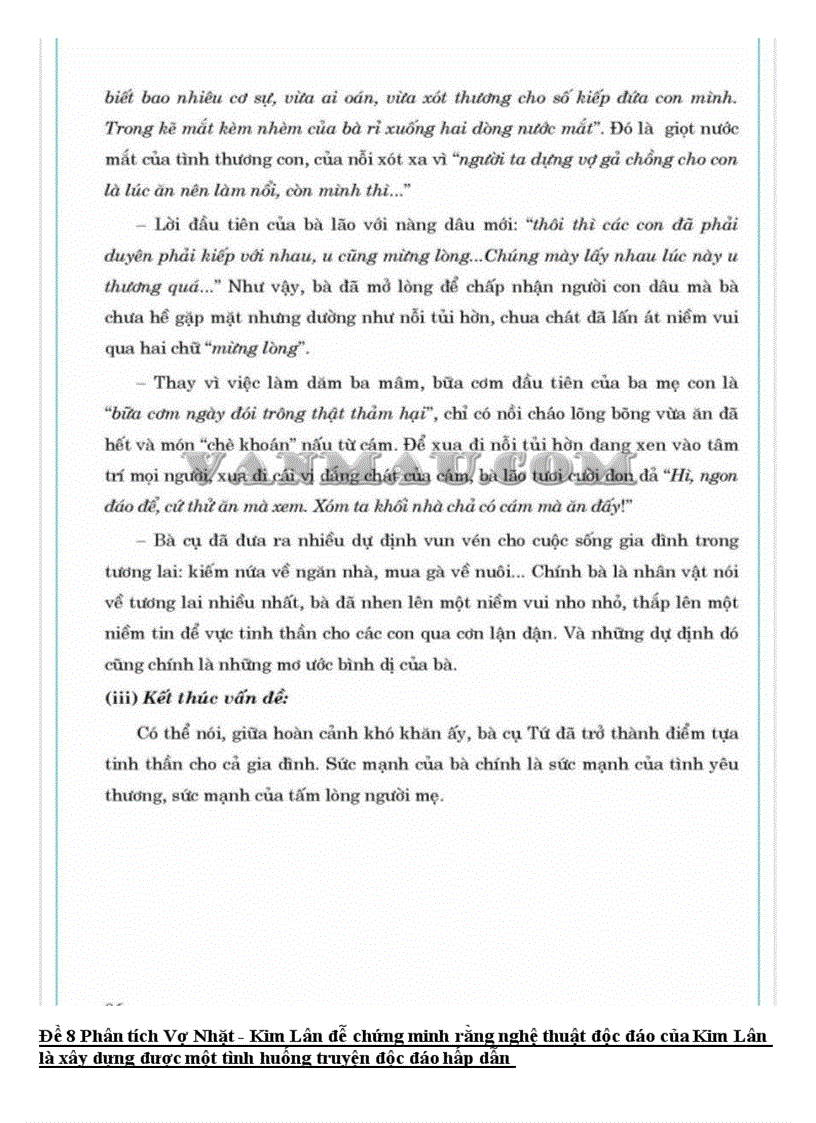 image for page Các đề văn cho tp Vợ nhặt Kim Lân