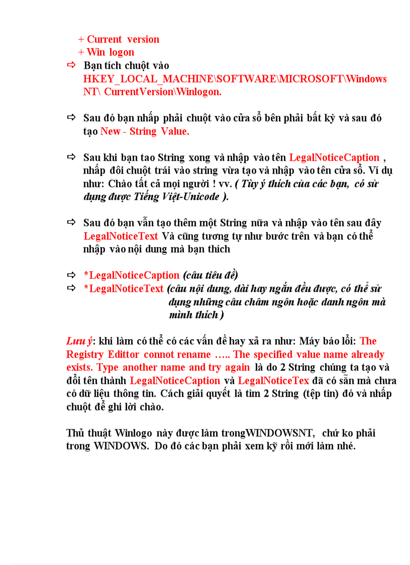 image for page Cách tạo lời chào khi khởi động máy vi tính