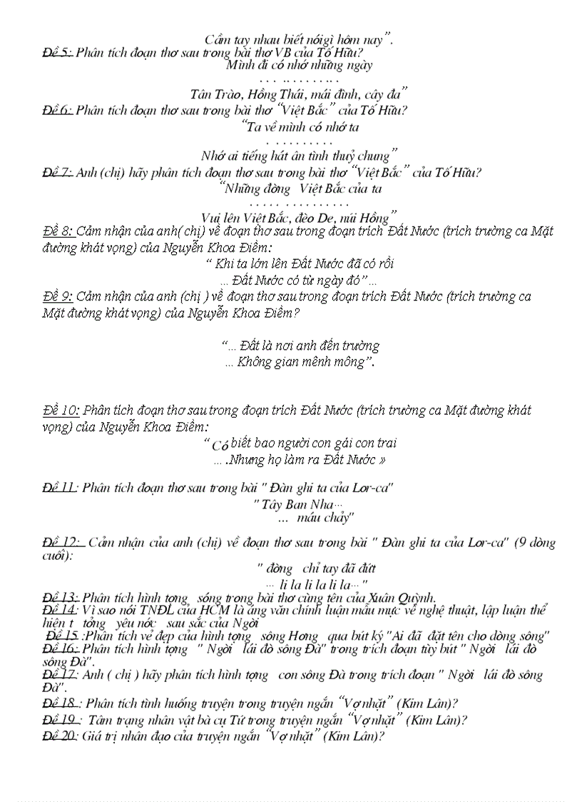 image for page Câu hỏi ôn tập ngữ văn 12