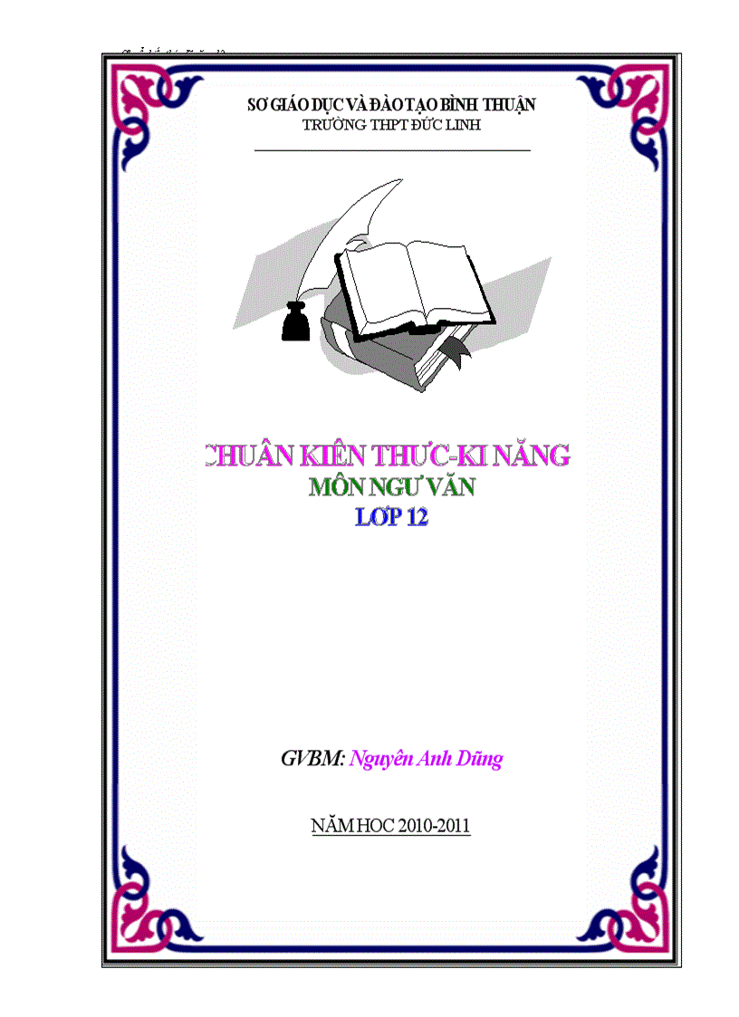 Chuẩn kiến thức kỉ năng 12