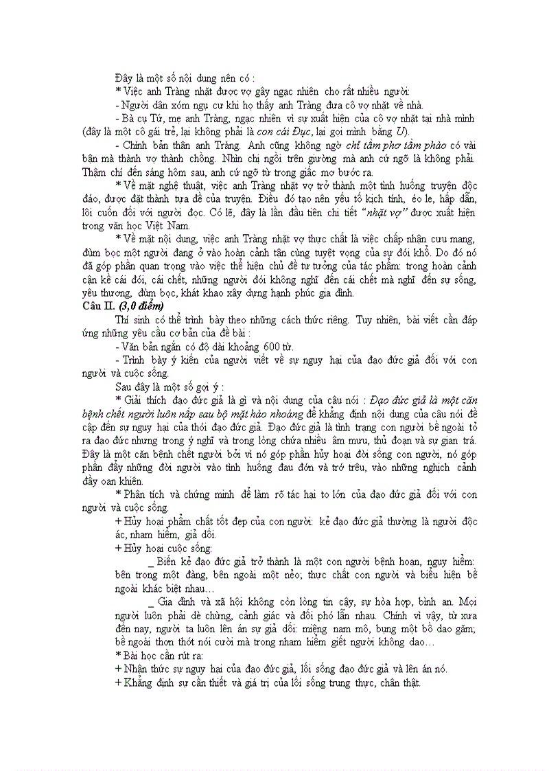 image for page Đề chính thức và Gợi ý Văn Khối D 2010