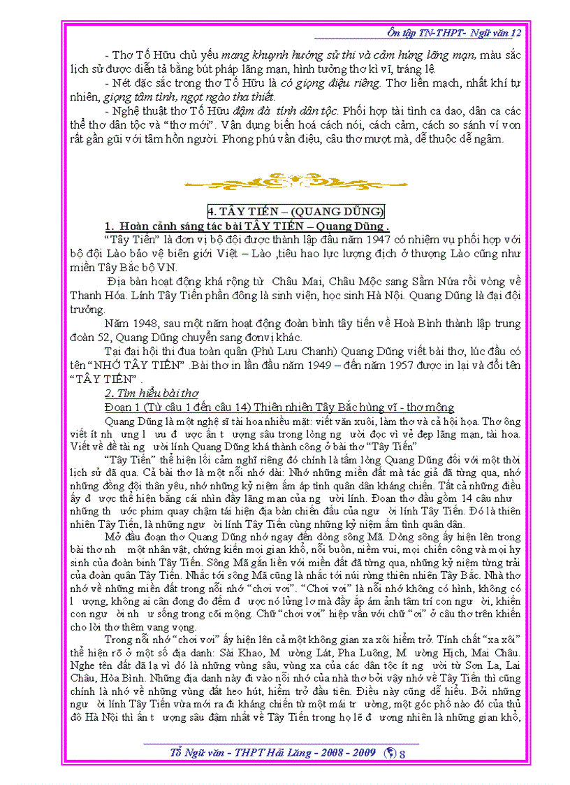 image for page Đề cương ôn tập Ngữ văn 12 mới chuẩn bị cho kỳ thi tốt nghiệp năm 2009