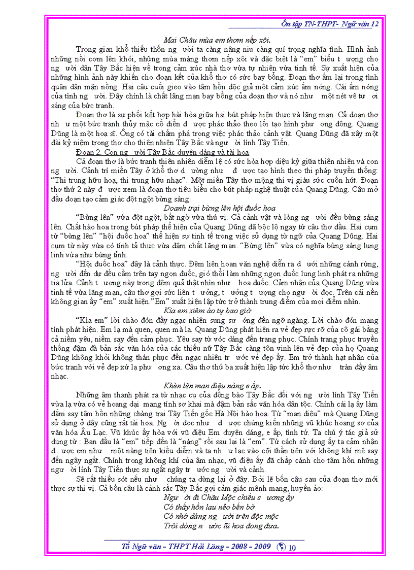 image for page Đề cương ôn tập Ngữ văn 12 mới chuẩn bị cho kỳ thi tốt nghiệp năm 2009