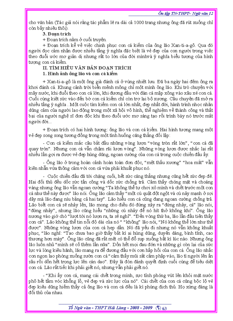 image for page Đề cương ôn tập Ngữ văn 12 mới chuẩn bị cho kỳ thi tốt nghiệp năm 2009
