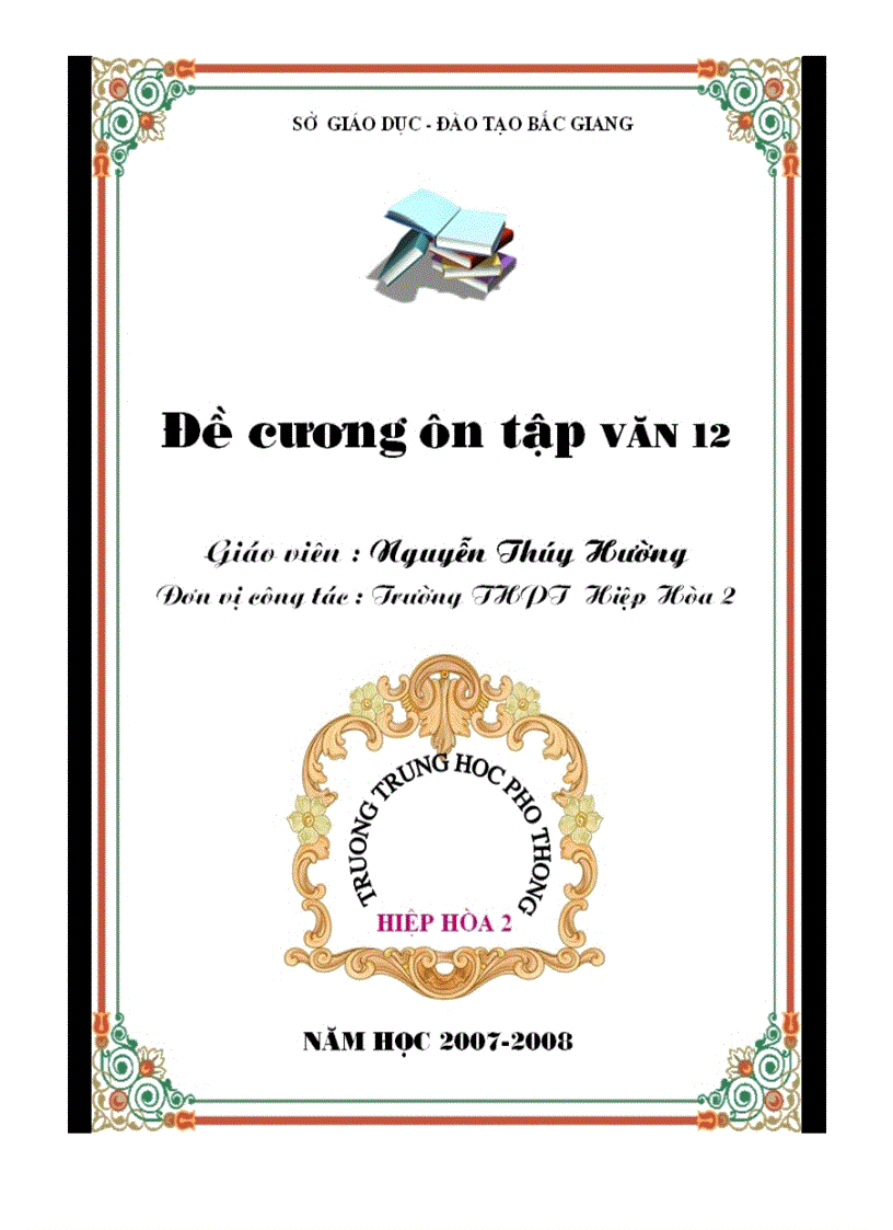 image for page Đề cương ôn tập Ngữ văn 12