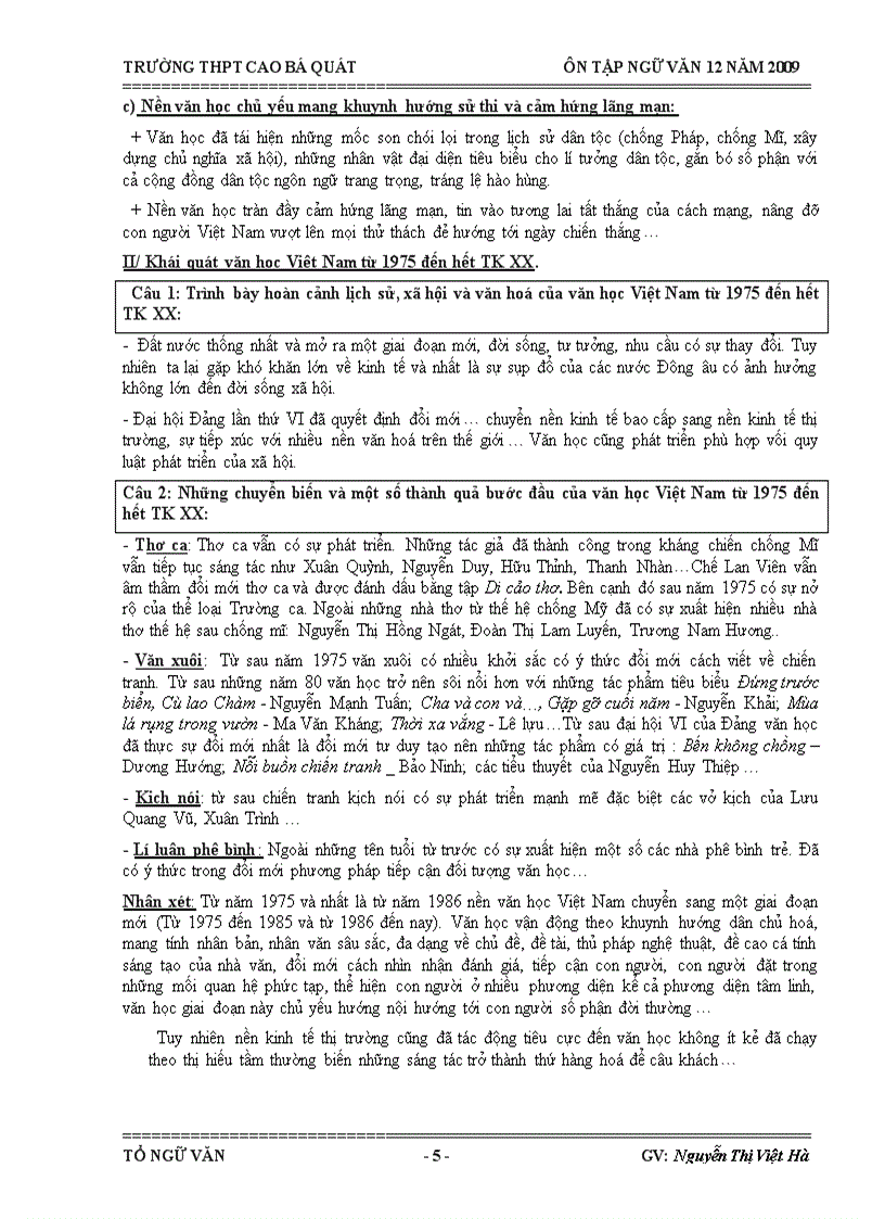 image for page Đề cương ôn tập tốt nghiệp Ngữ văn 12 bam cơ bản