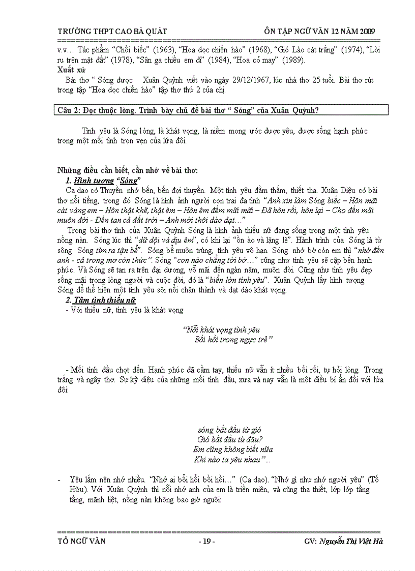 image for page Đề cương ôn tập tốt nghiệp Ngữ văn 12 bam cơ bản