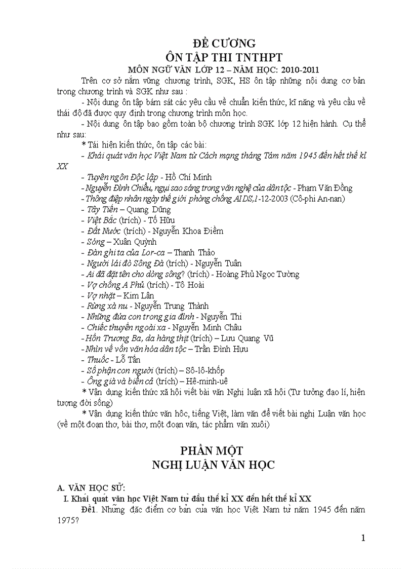 image for page Đe cuong on thi tnthpt