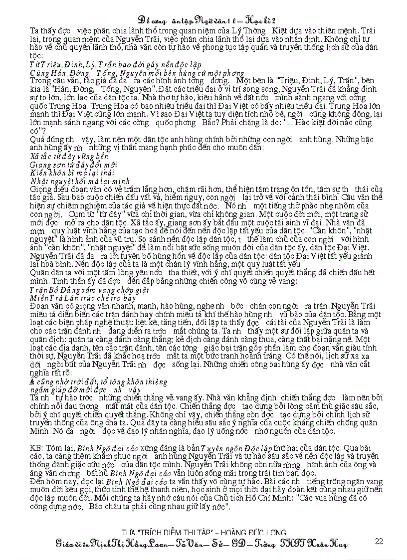 image for page Đề cương ôn văn 10 HK II