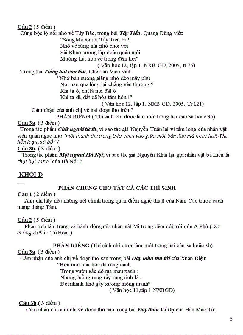 image for page Đề thi ĐHCĐ môn văn từ 2002 đến nay