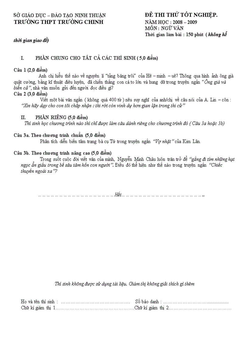 image for page Đề thi thử tốt nghiệp 12