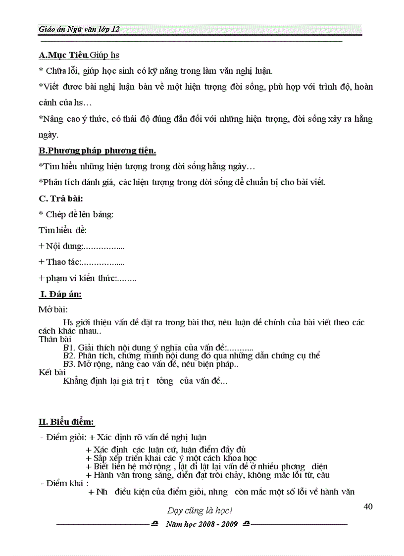 image for page Giáo án môn Ngữ văn 12 chương trình mới