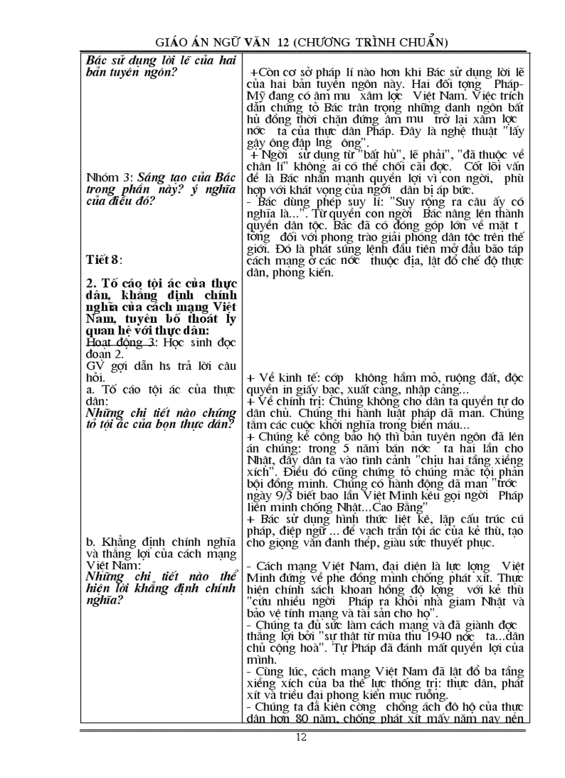 image for page Giáo án Ngữ văn 12 Chương trình chuẩn