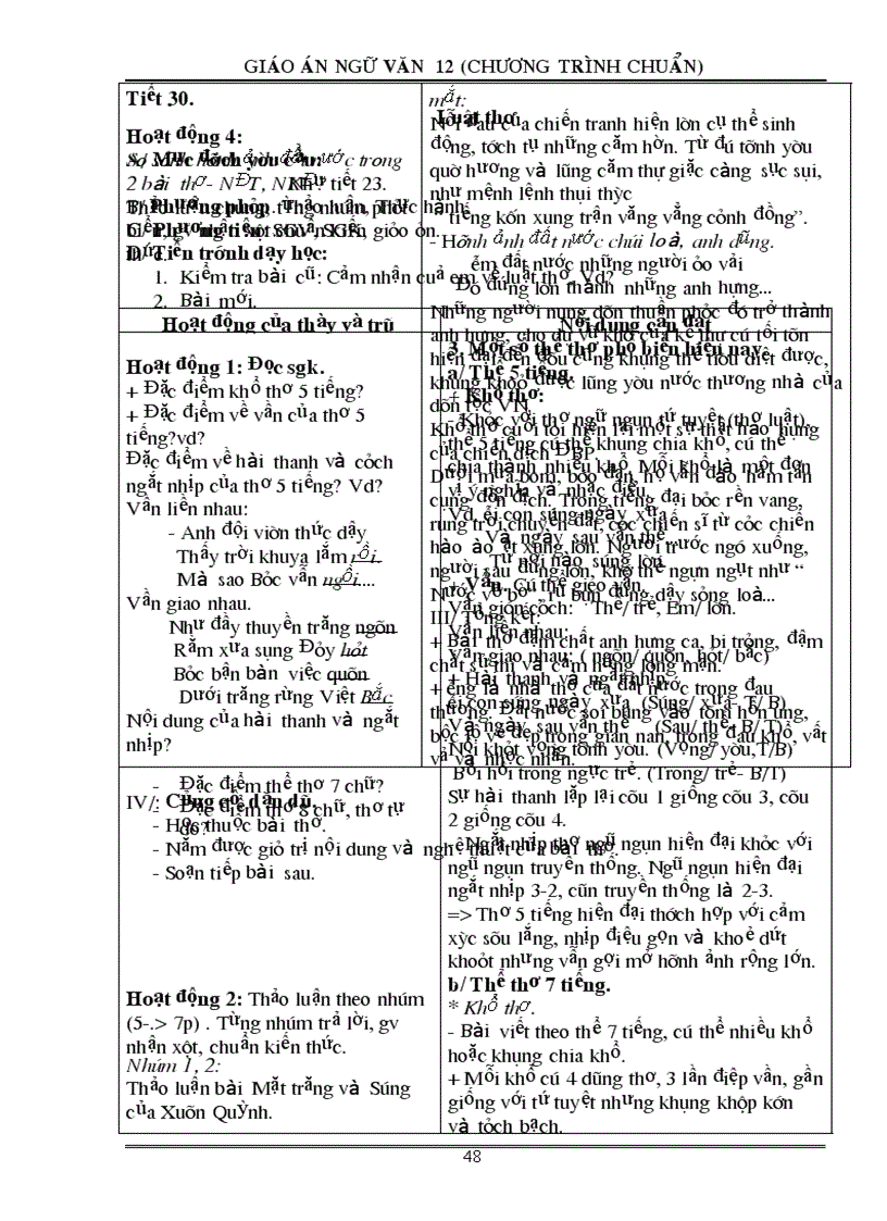 image for page Giáo án Ngữ văn 12 Chương trình chuẩn