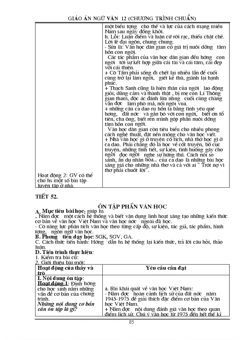 image for page Giáo án Ngữ văn 12 Chương trình chuẩn