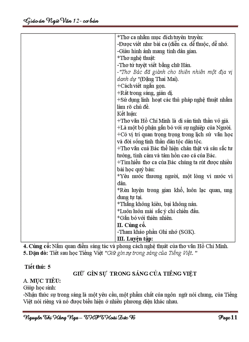 image for page Giáo án Ngữ Văn 12 cơ bản cả năm