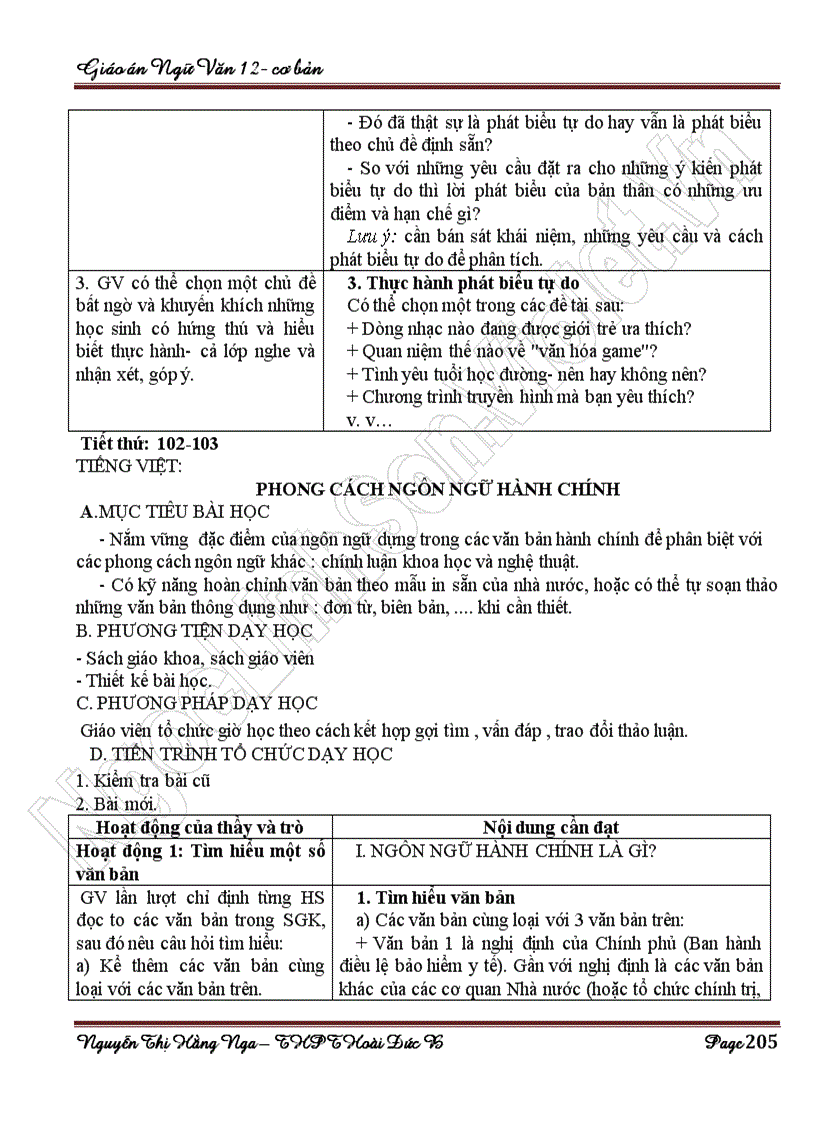 image for page Giáo án Ngữ Văn 12 cơ bản cả năm