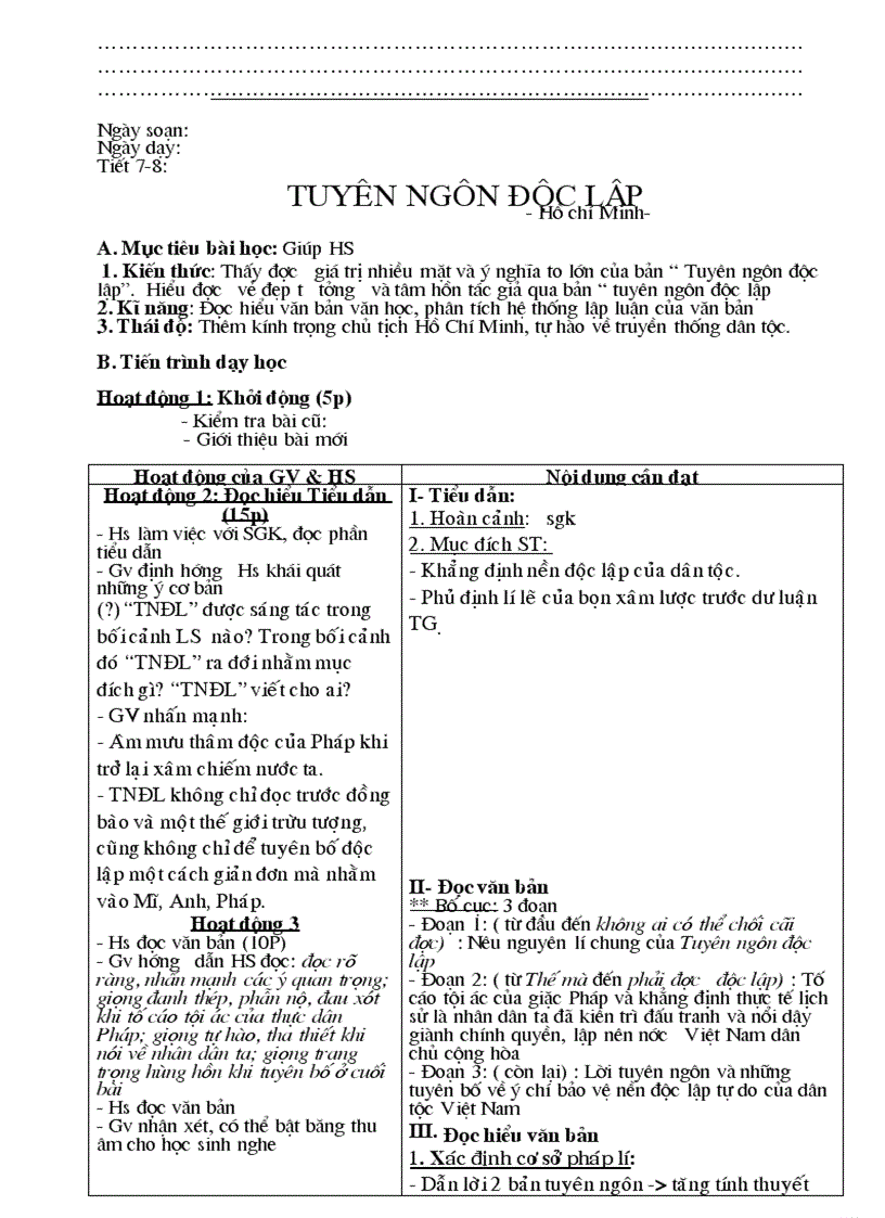 image for page Giáo án Ngữ văn 12 kì 1