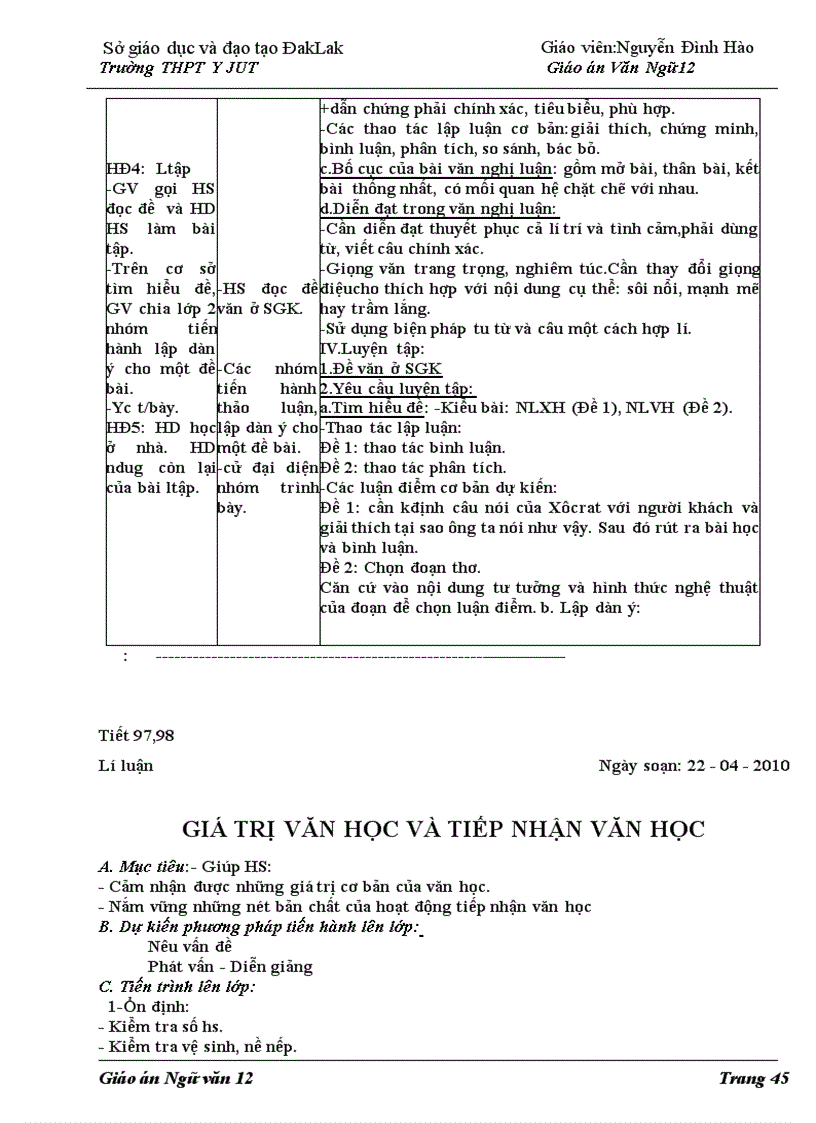 image for page Giáo án ngữ văn 12 ki 2