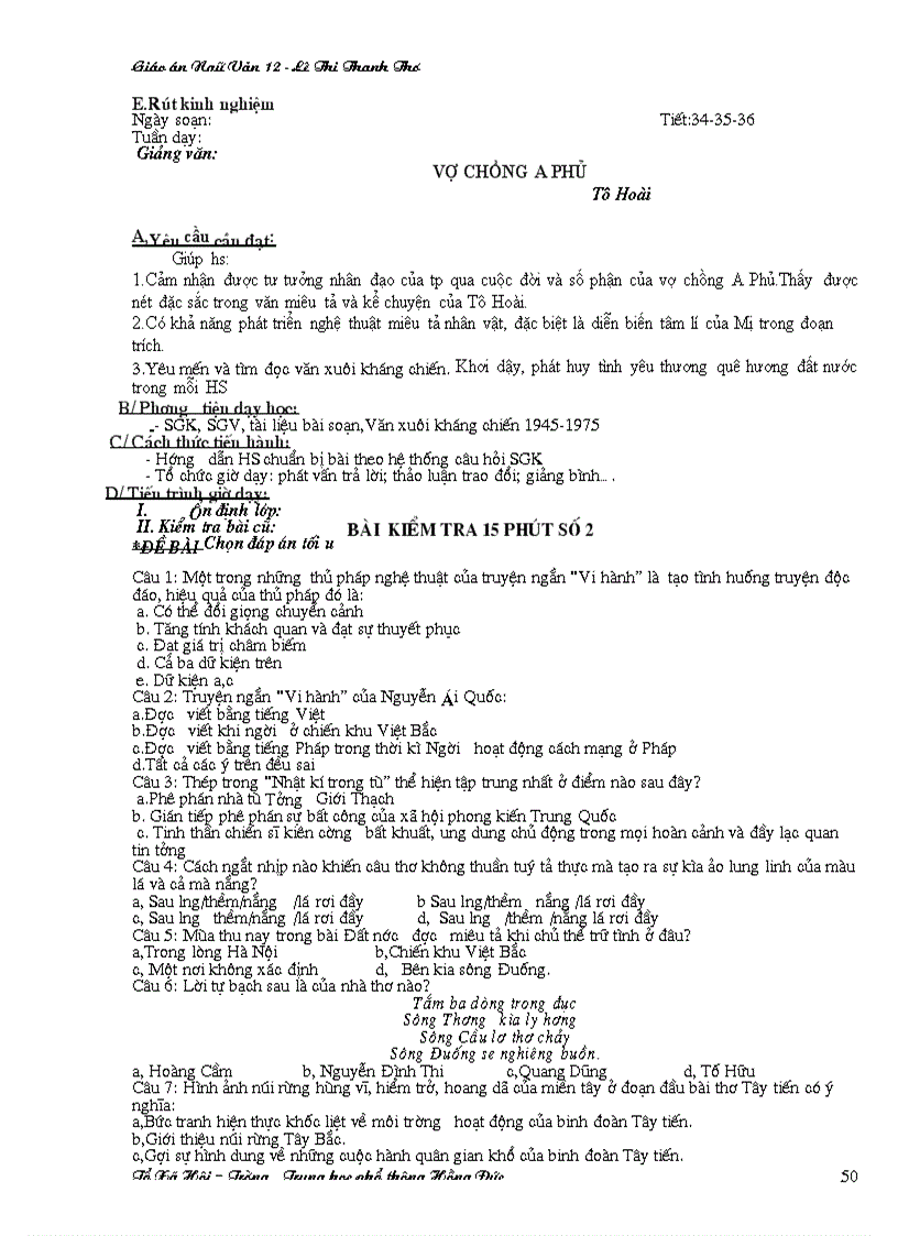 image for page Giáo án ngữ văn 12 Mới hay