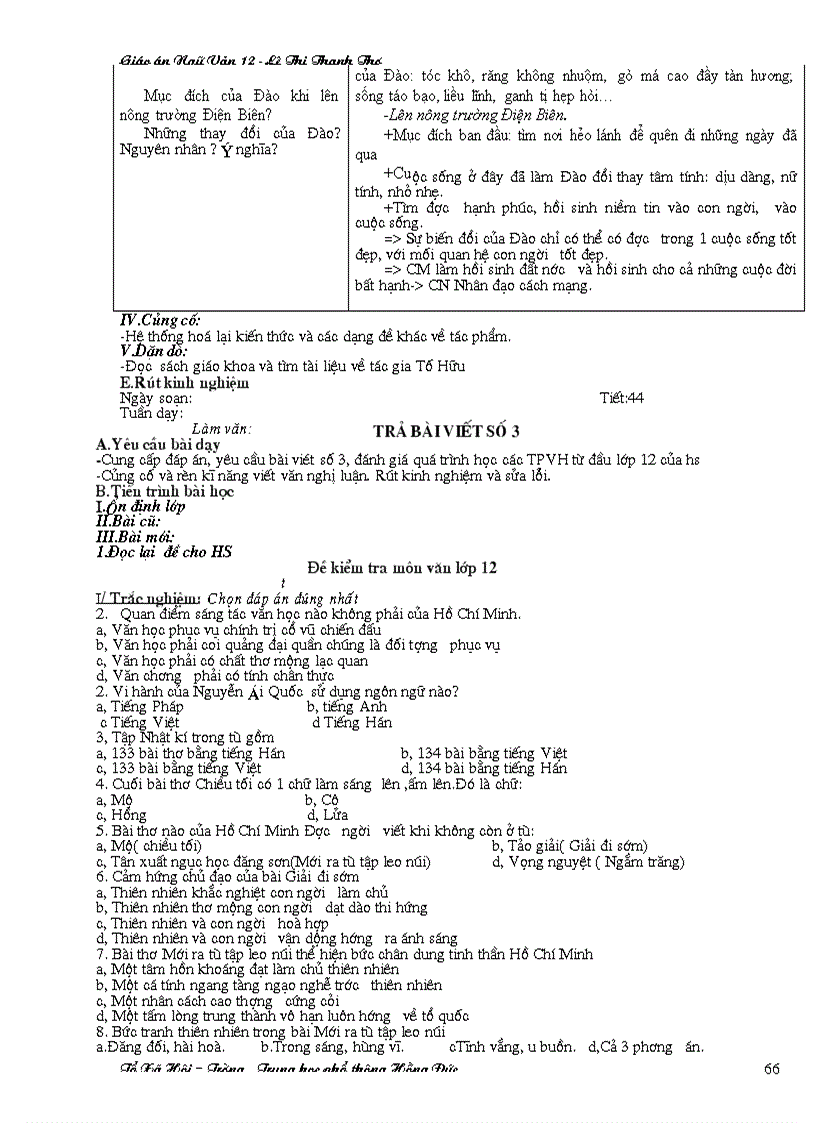 image for page Giáo án ngữ văn 12 Mới hay