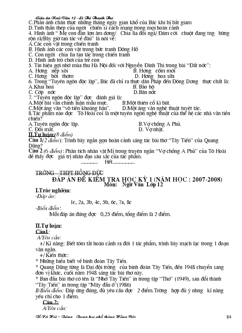 image for page Giáo án ngữ văn 12 Mới hay