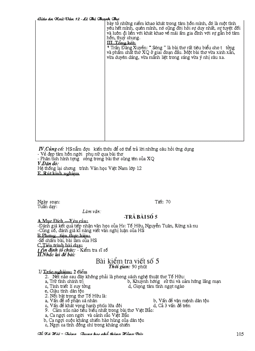 image for page Giáo án ngữ văn 12 Mới hay