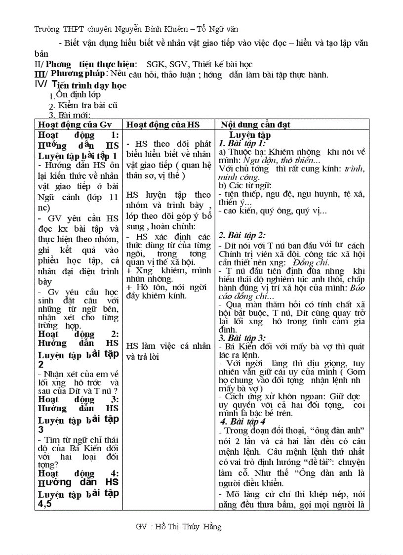 image for page Giáo án Ngữ văn 12 nâng cao HK II